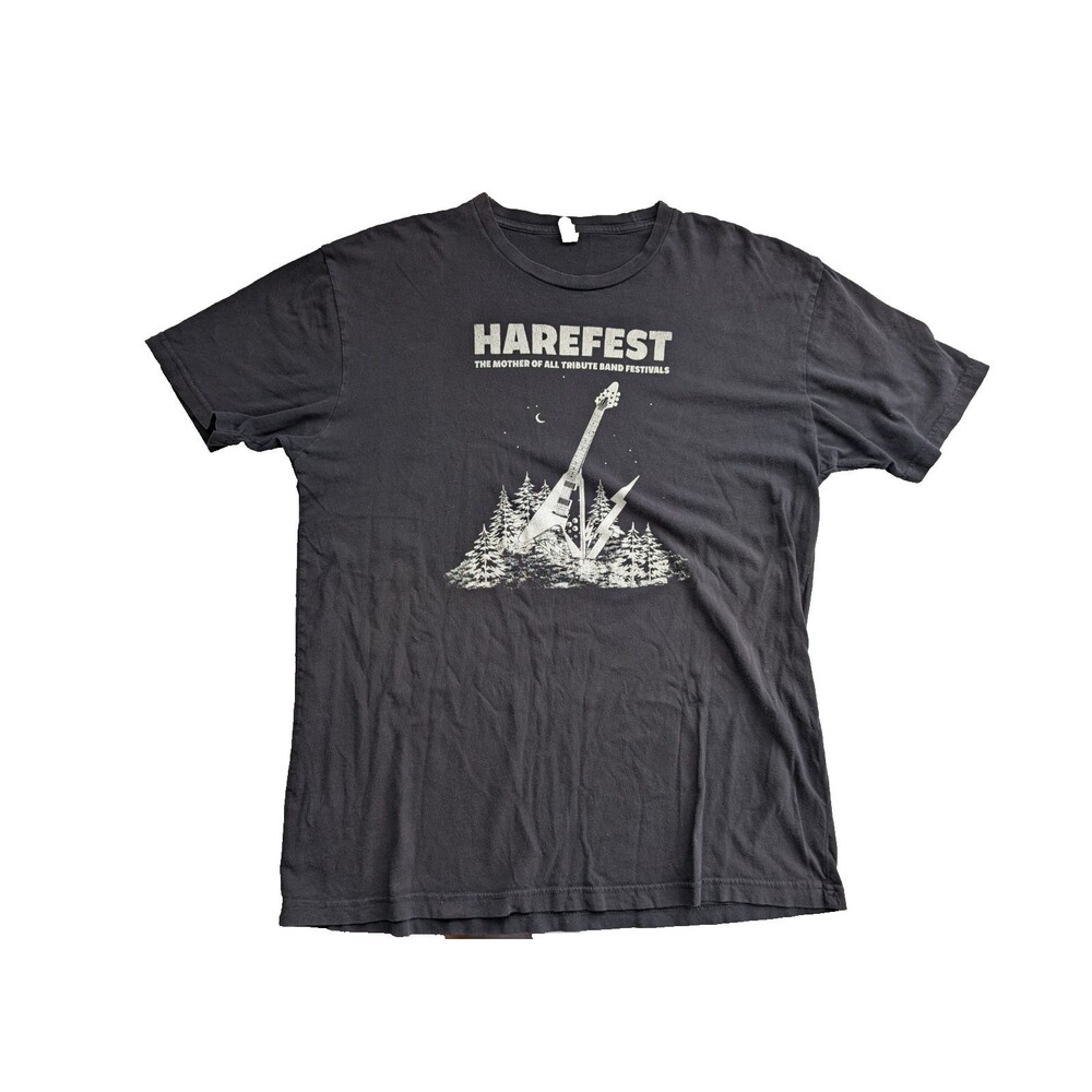 Harefest 8 2018 Tribute Band Festival Concert T-Shirt Dark Gray Graphic Tee Sz L